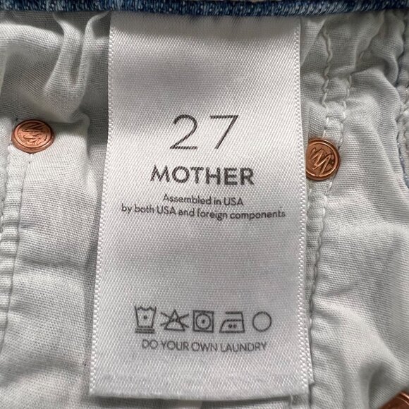 Mother Denim High Waisted Rider Ankle Fray Jeans in Fish Out of Water Size 27 - Picture 8 of 14